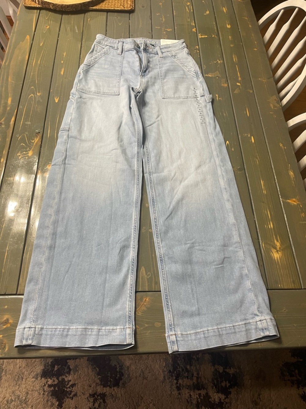 American Eagle Outfitters Light Blue Wide Leg Carpenter Jeans